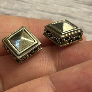 Lois Mill Sterling Silver Pyramid Earrings – Vintage Artisan Design E972